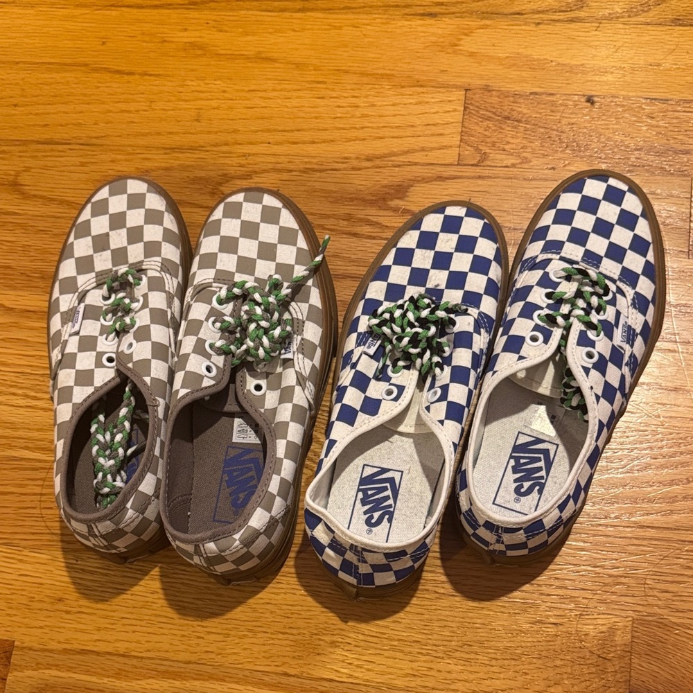 Vans Checkered shoes - Blue and Taupe